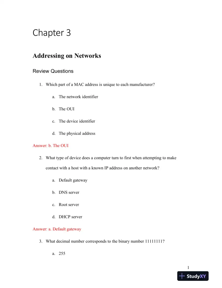 Network+ Guide To Networks, 8th Edition Solution Manual, page 14