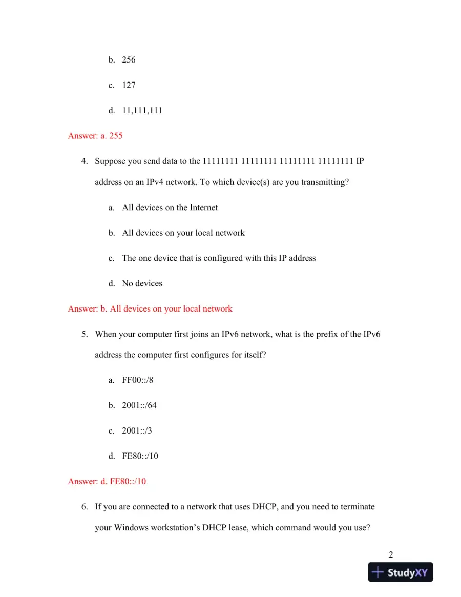 Network+ Guide To Networks, 8th Edition Solution Manual, page 15