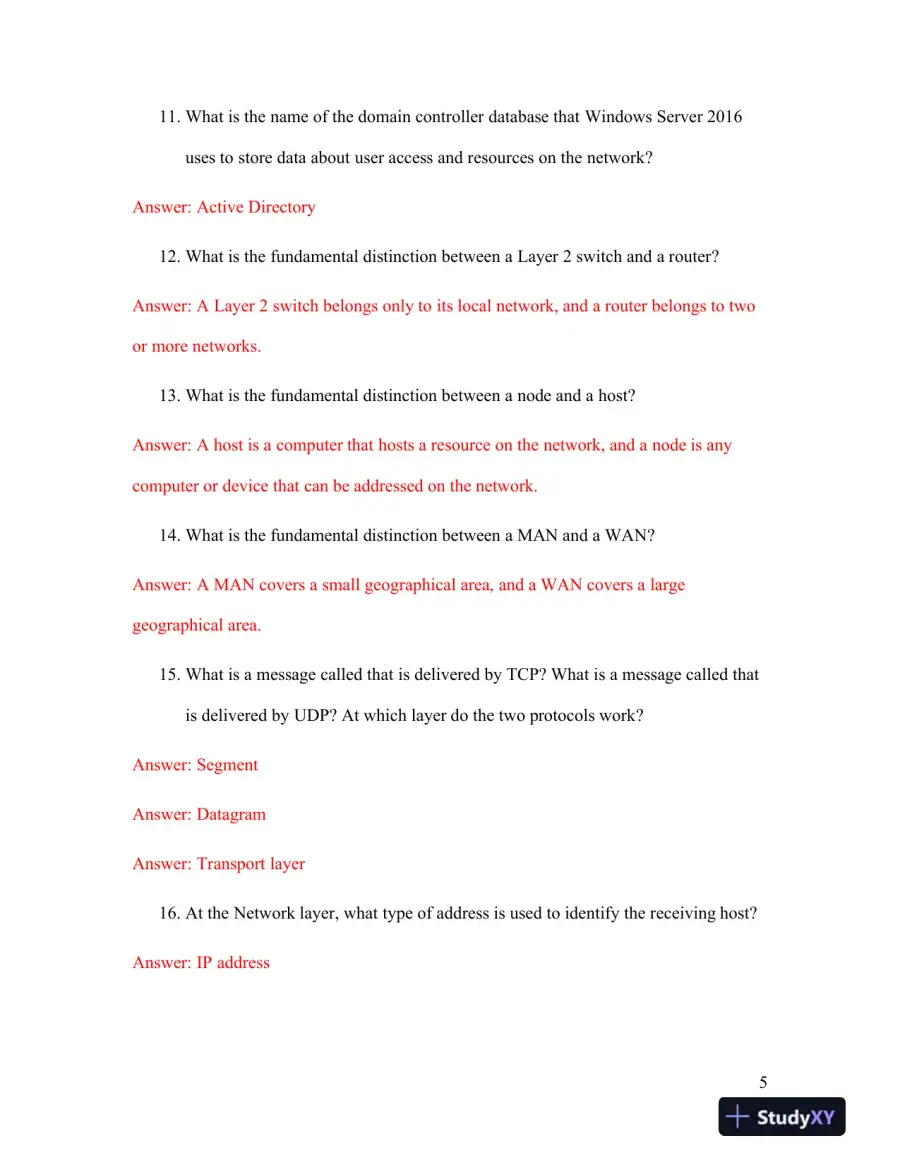 Network+ Guide To Networks, 8th Edition Solution Manual, page 6