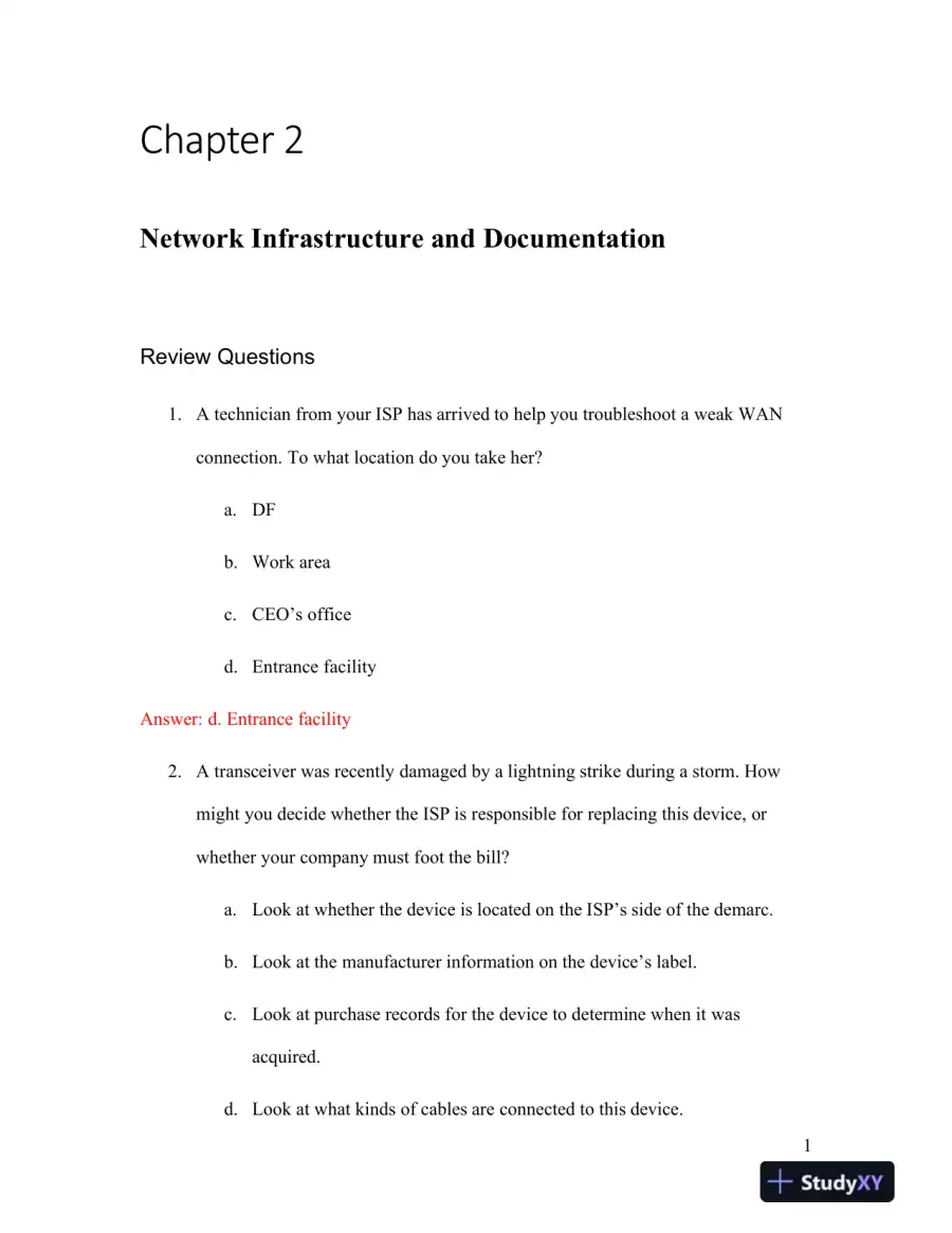 Network+ Guide To Networks, 8th Edition Solution Manual, page 8