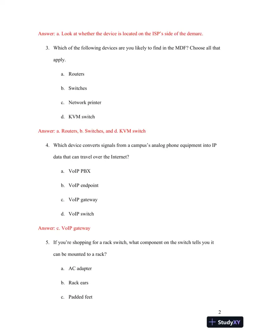 Network+ Guide To Networks, 8th Edition Solution Manual, page 9