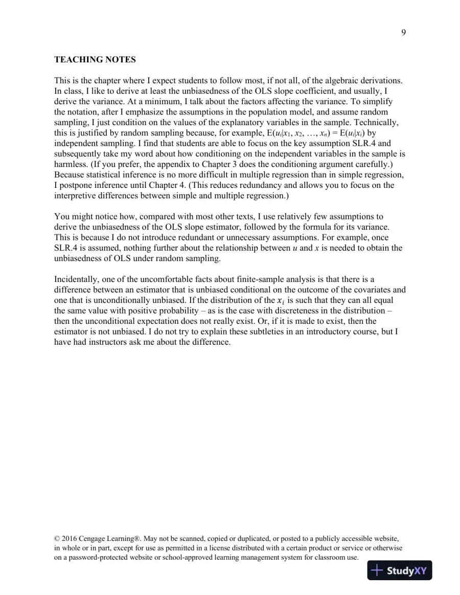 Class Notes for Introductory Econometrics: A Modern Approach , 7th Edition, page 10