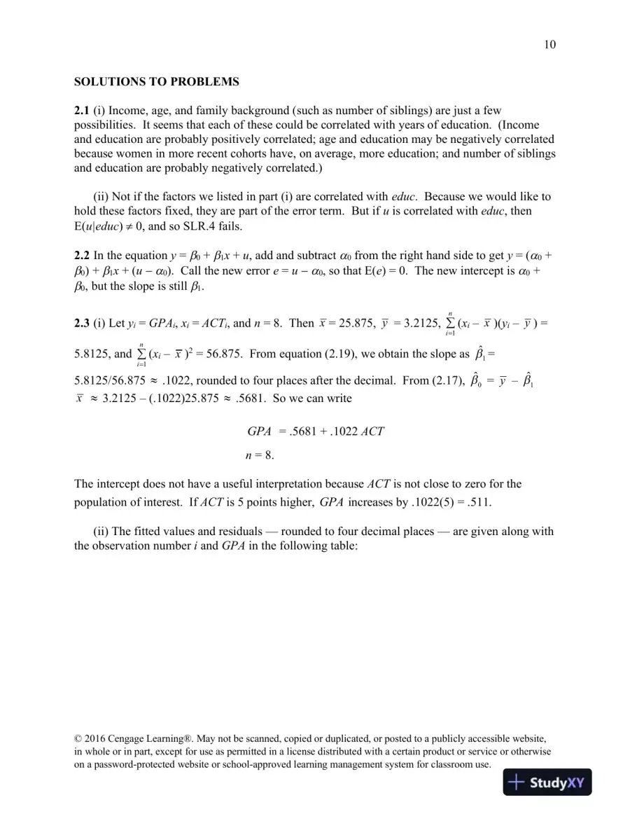 Class Notes for Introductory Econometrics: A Modern Approach , 7th Edition, page 11