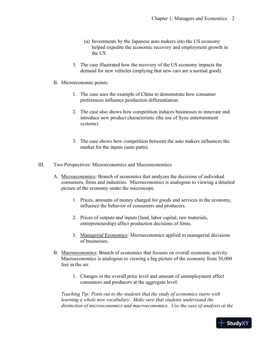Class Notes for Economics for Managers, 3rd Edition, page 3