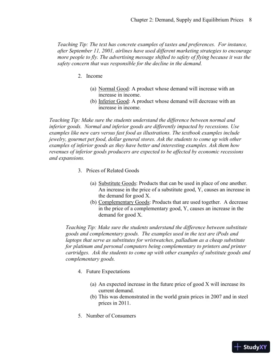 Class Notes for Economics for Managers, 3rd Edition, page 9