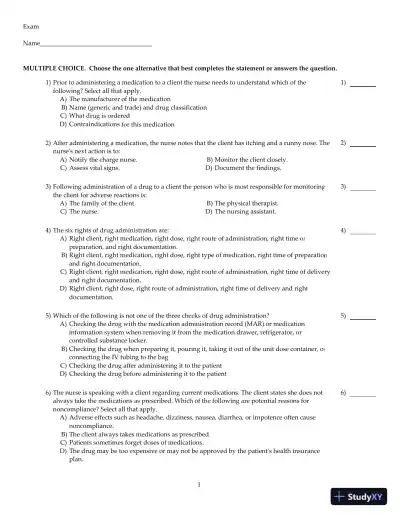 Test Bank For Core Concepts in Pharmacology, 3rd Edition - Page 11 preview image