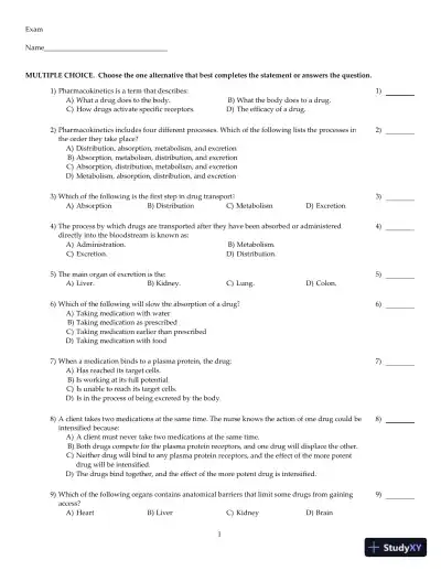Test Bank For Core Concepts in Pharmacology, 3rd Edition - Page 16 preview image
