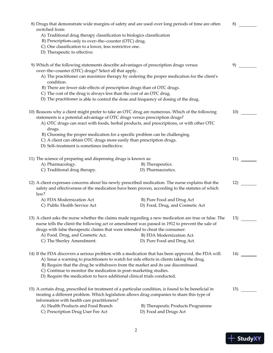 Test Bank For Core Concepts in Pharmacology, 3rd Edition, page 3