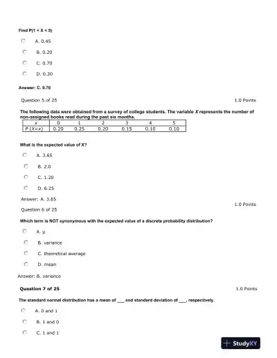 Statistical Analysis and Probability Concepts: A Comprehensive Assessment - Page 3 preview image