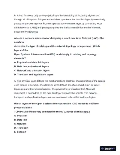 2024-2025 NET + n10-008 Practice Exam with Answers (202 Solved Questions) - Page 11 preview image