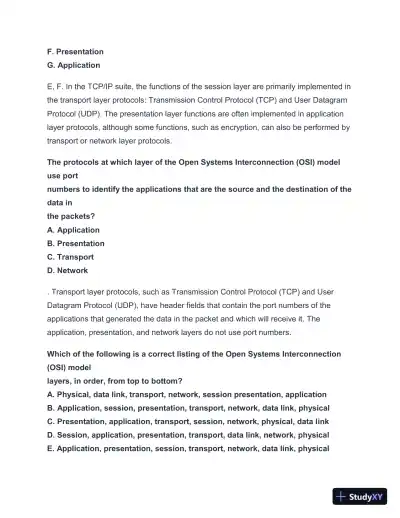 2024-2025 NET + n10-008 Practice Exam with Answers (202 Solved Questions) - Page 12 preview image