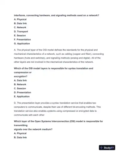 2024-2025 NET + n10-008 Practice Exam with Answers (202 Solved Questions) - Page 14 preview image