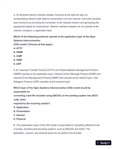 2024-2025 NET + n10-008 Practice Exam with Answers (202 Solved Questions) - Page 16 preview image