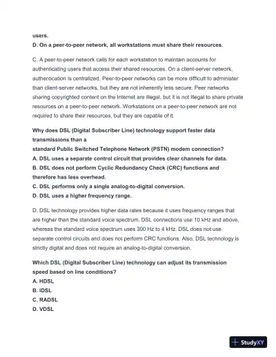 2024-2025 NET + n10-008 Practice Exam with Answers (202 Solved Questions) - Page 26 preview image