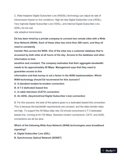 2024-2025 NET + n10-008 Practice Exam with Answers (202 Solved Questions) - Page 27 preview image
