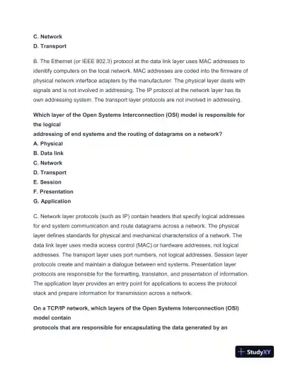 2024-2025 NET + n10-008 Practice Exam with Answers (202 Solved Questions) - Page 3 preview image