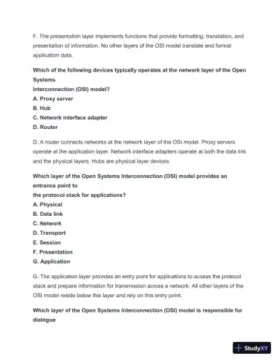 2024-2025 NET + n10-008 Practice Exam with Answers (202 Solved Questions) - Page 5 preview image