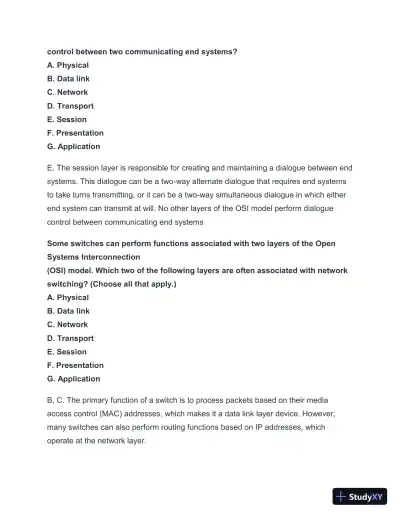 2024-2025 NET + n10-008 Practice Exam with Answers (202 Solved Questions) - Page 6 preview image