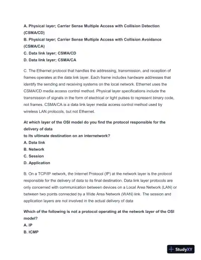 2024-2025 NET + n10-008 Practice Exam with Answers (202 Solved Questions) - Page 9 preview image