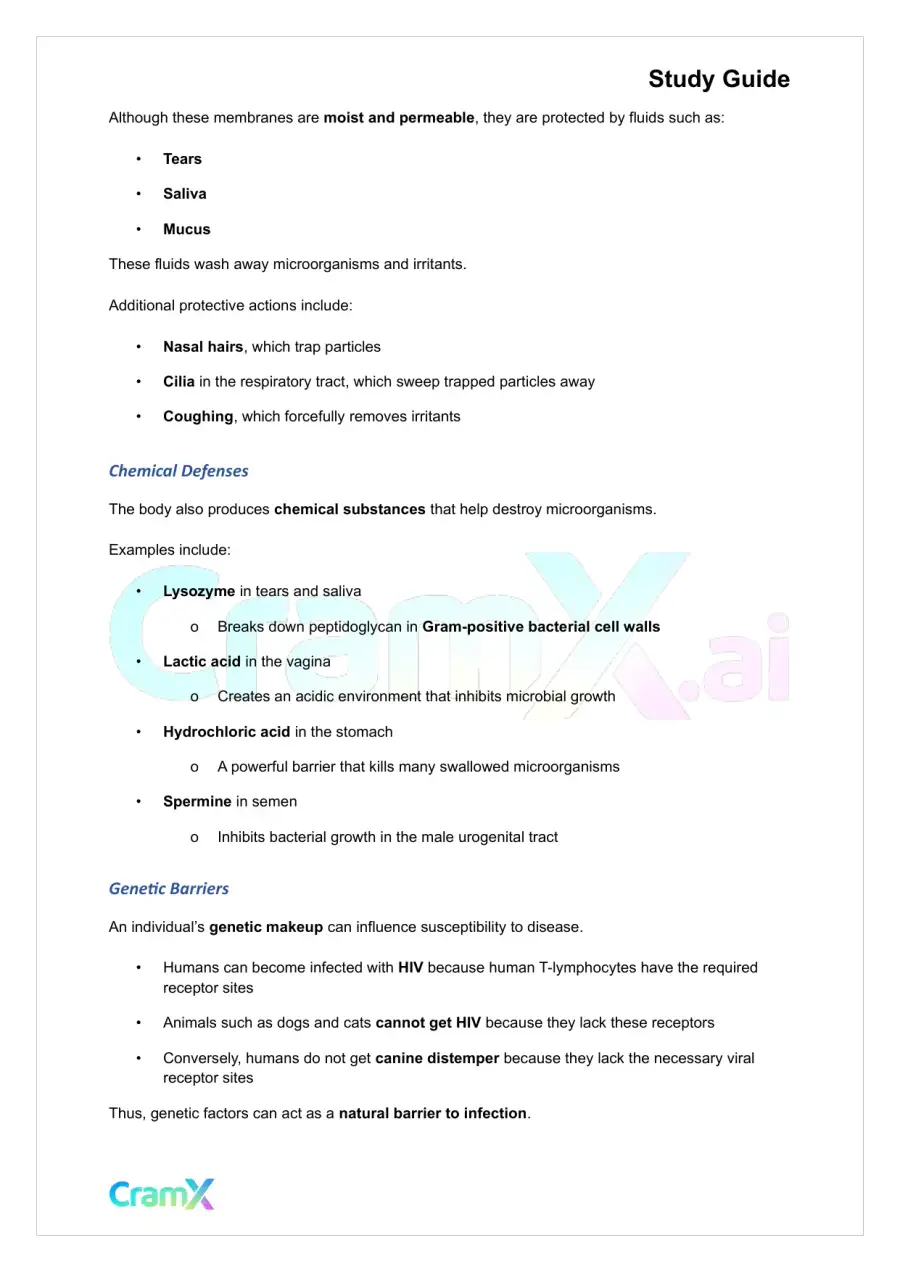 Microbiology - Nonspecific Body Defense, page 2