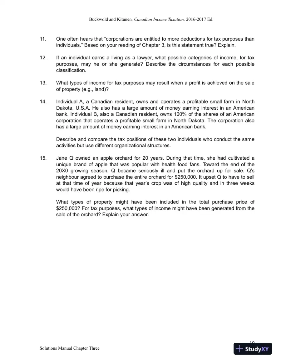Canadian Income Taxation 2016/2017 Edition Solution Manual, page 11