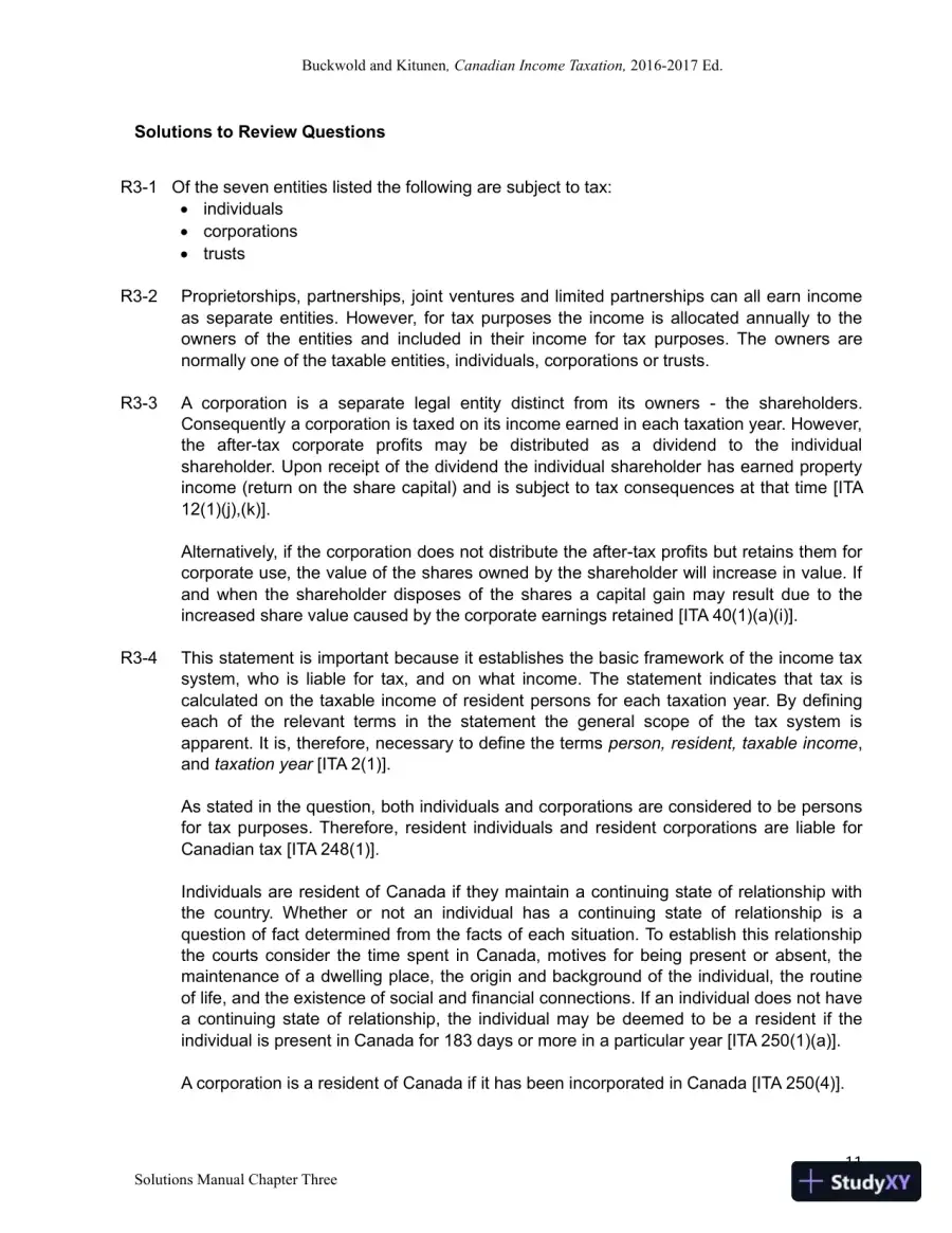 Canadian Income Taxation 2016/2017 Edition Solution Manual, page 12