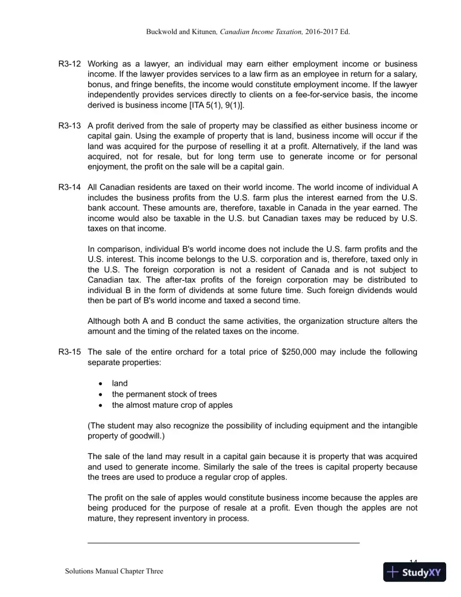 Canadian Income Taxation 2016/2017 Edition Solution Manual, page 15