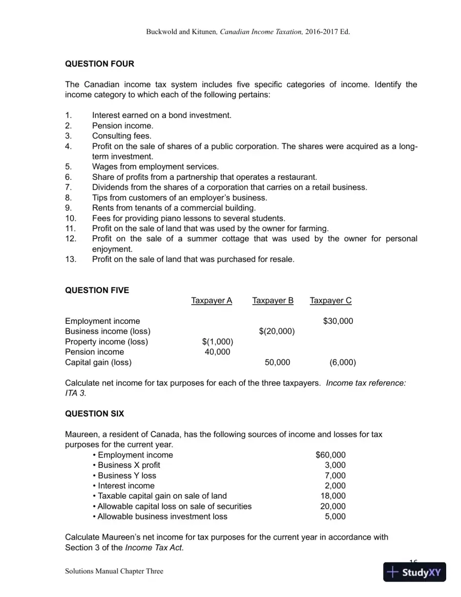 Canadian Income Taxation 2016/2017 Edition Solution Manual, page 17