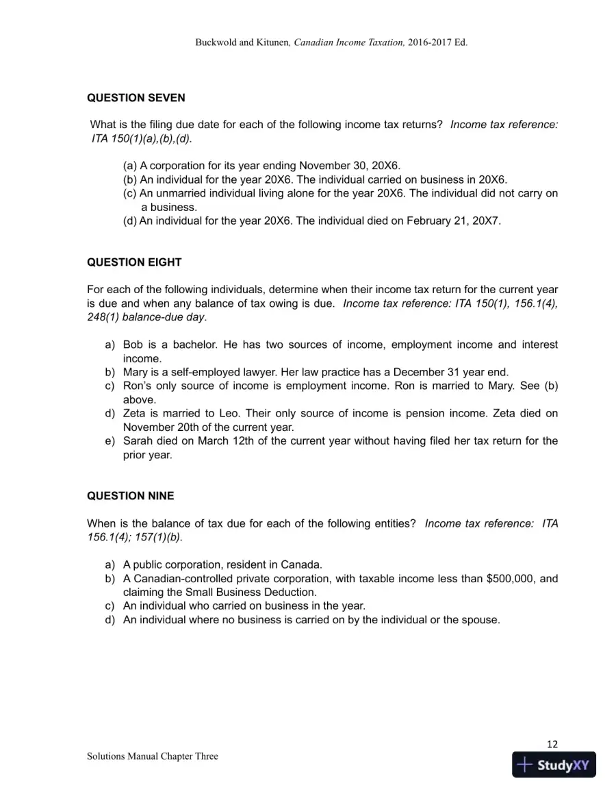 Canadian Income Taxation 2016/2017 Edition Solution Manual, page 18