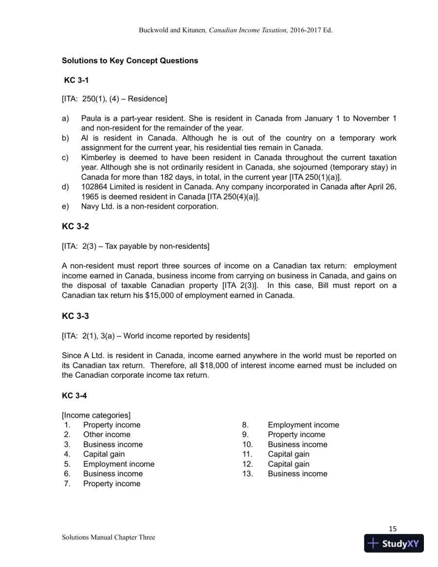 Canadian Income Taxation 2016/2017 Edition Solution Manual, page 21