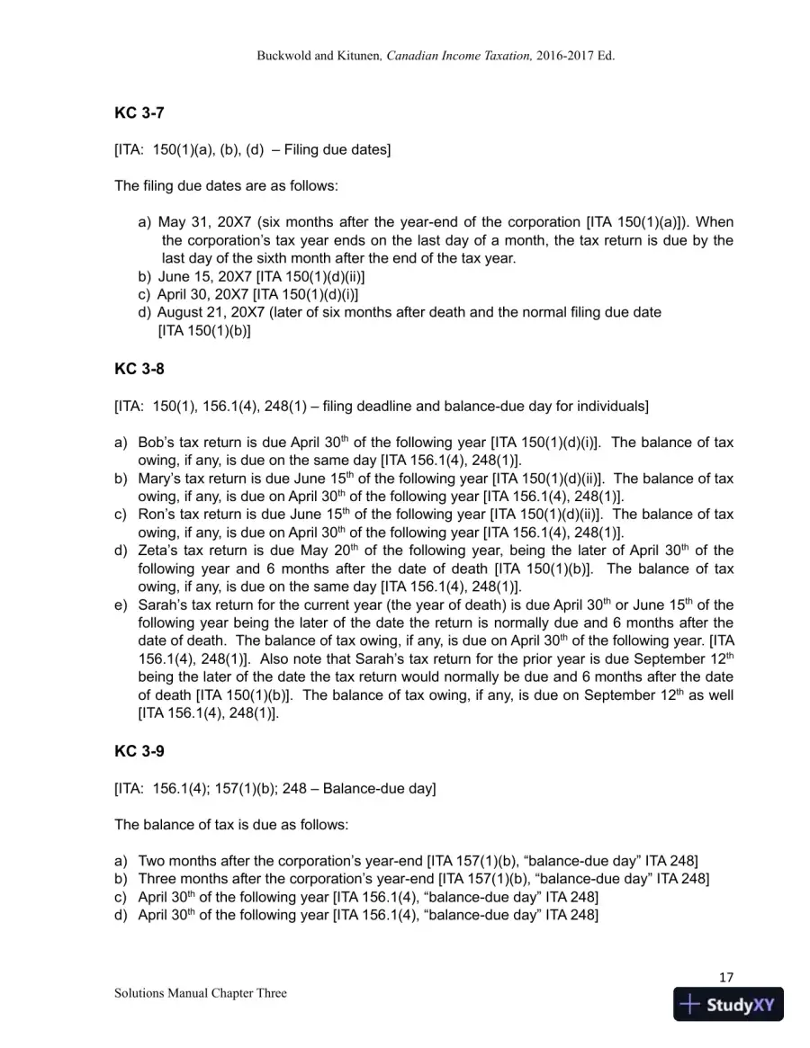 Canadian Income Taxation 2016/2017 Edition Solution Manual, page 23