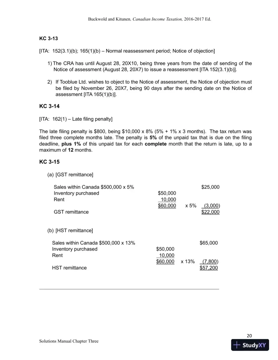 Canadian Income Taxation 2016/2017 Edition Solution Manual, page 26