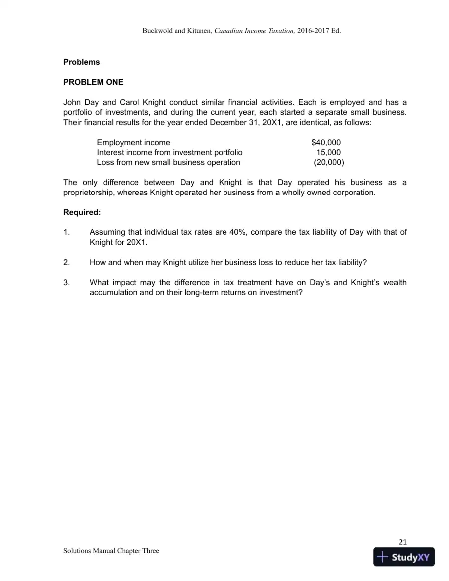 Canadian Income Taxation 2016/2017 Edition Solution Manual, page 27