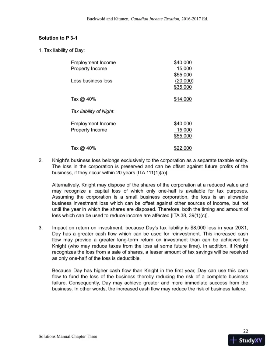 Canadian Income Taxation 2016/2017 Edition Solution Manual, page 28