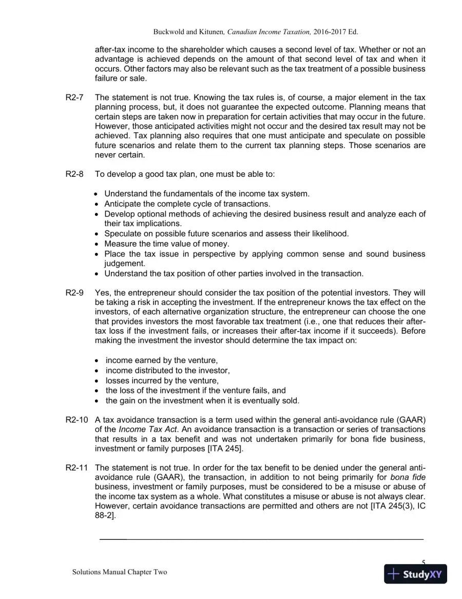 Canadian Income Taxation 2016/2017 Edition Solution Manual, page 6