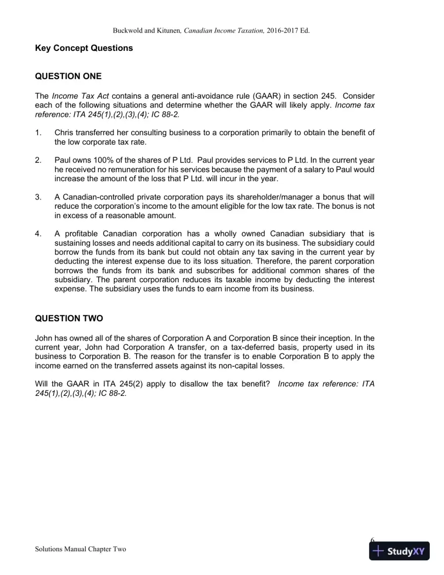 Canadian Income Taxation 2016/2017 Edition Solution Manual, page 7