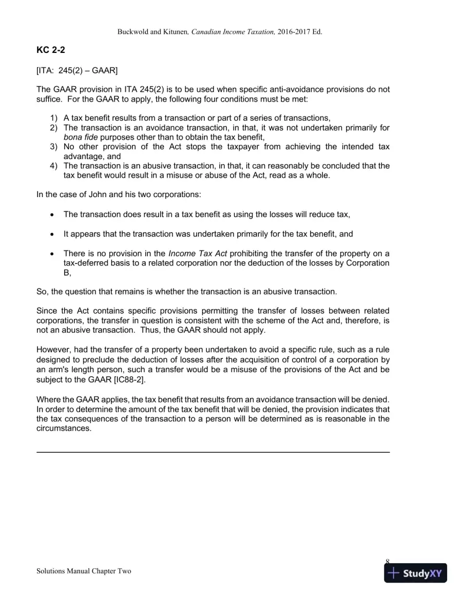Canadian Income Taxation 2016/2017 Edition Solution Manual, page 9