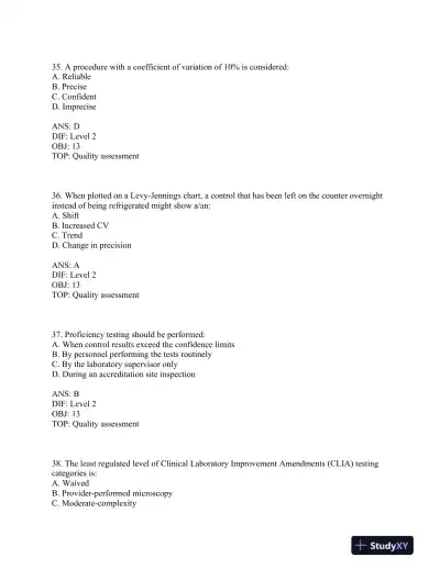 Test Bank For Urinalysis and Body Fluids, 6th Edition - Page 12 preview image