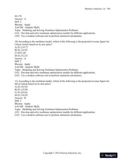 Business Analytics, 2nd Edition Test Bank - Page 6 preview image