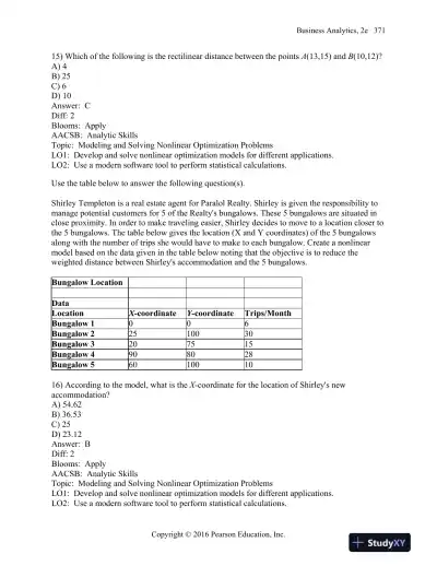 Business Analytics, 2nd Edition Test Bank - Page 8 preview image