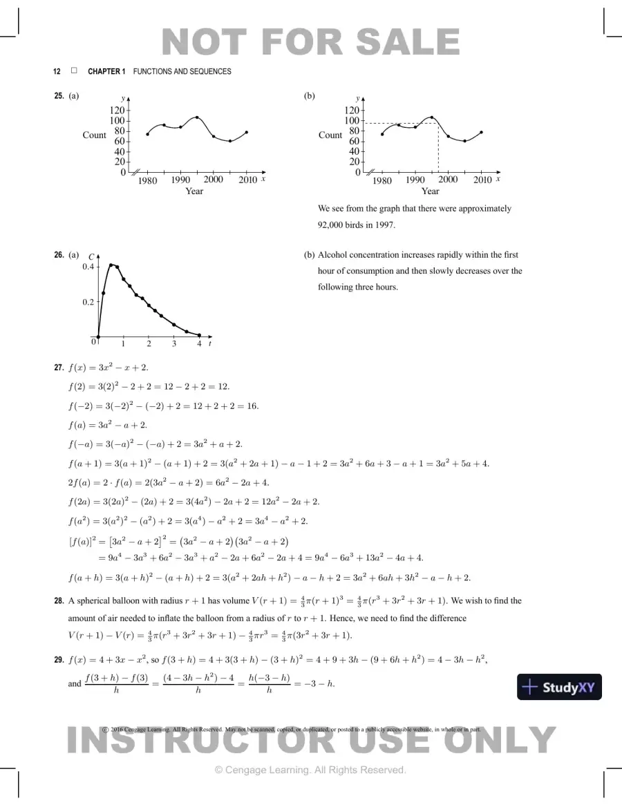 Test Bank for Biocalculus: Calculus for Life Sciences, 1st Edition, page 13