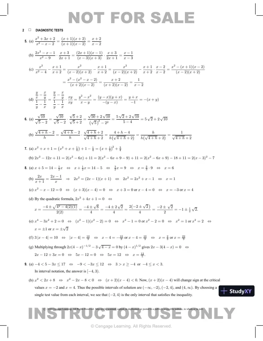 Test Bank for Biocalculus: Calculus for Life Sciences, 1st Edition, page 3