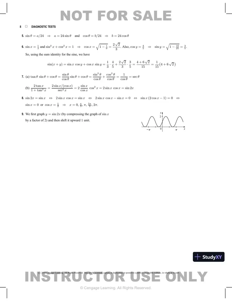 Test Bank for Biocalculus: Calculus for Life Sciences, 1st Edition, page 9