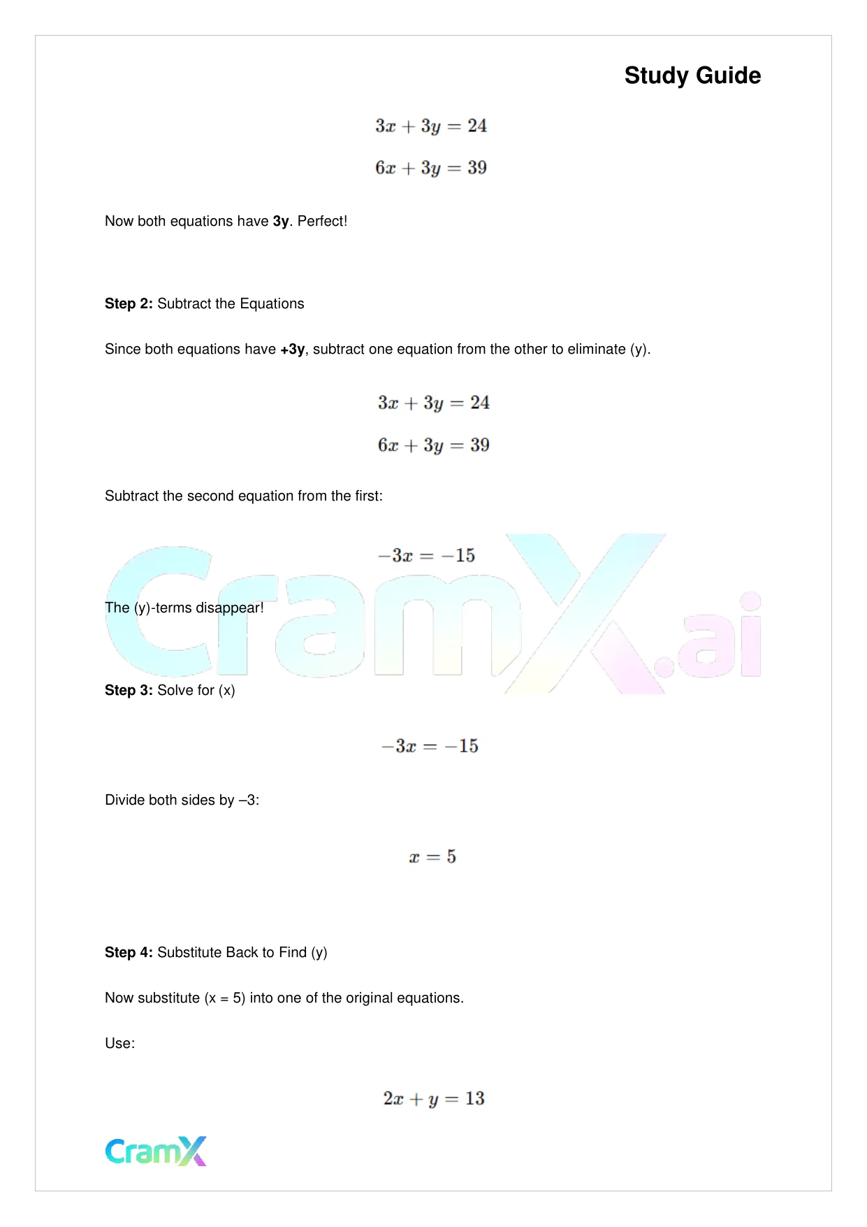 Algebra I – Equations with Two Variables - Page 6 preview image