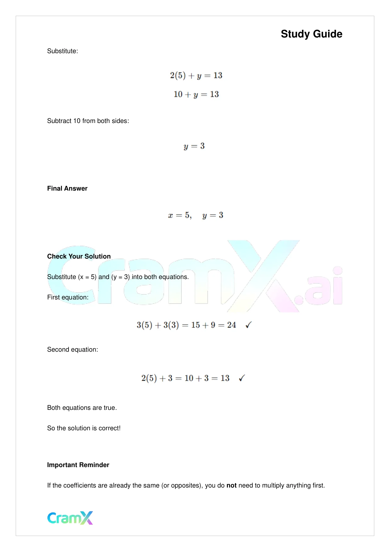 Algebra I – Equations with Two Variables - Page 7 preview image
