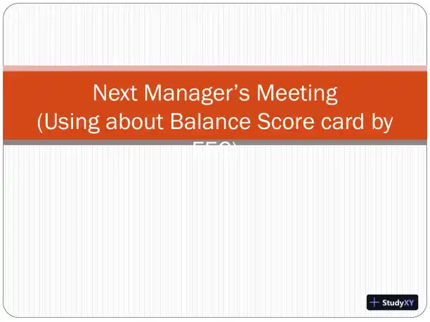 Next Manager�s Meeting: Balanced Scorecard By EEC - Page 1 preview image