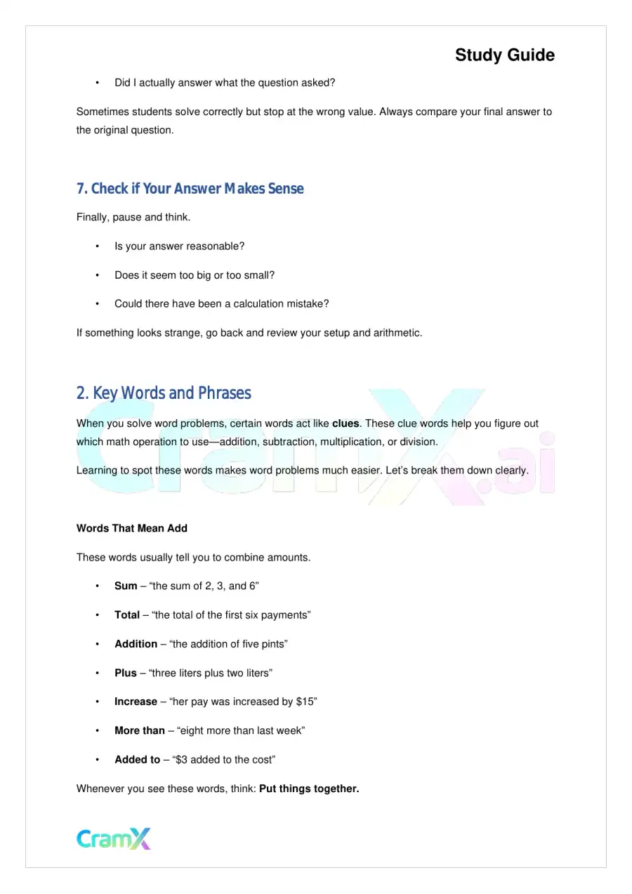 Algebra I – Word Problems, page 3