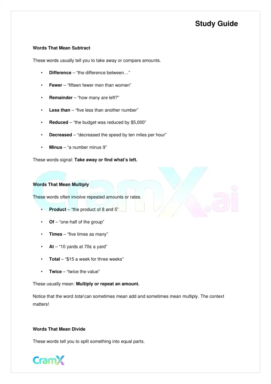 Algebra I – Word Problems, page 4