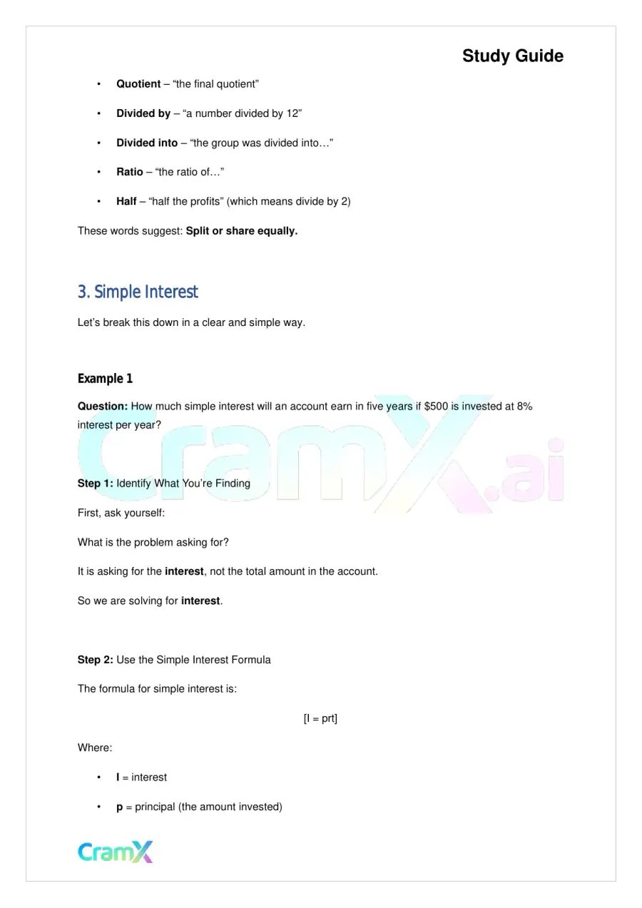 Algebra I – Word Problems, page 5