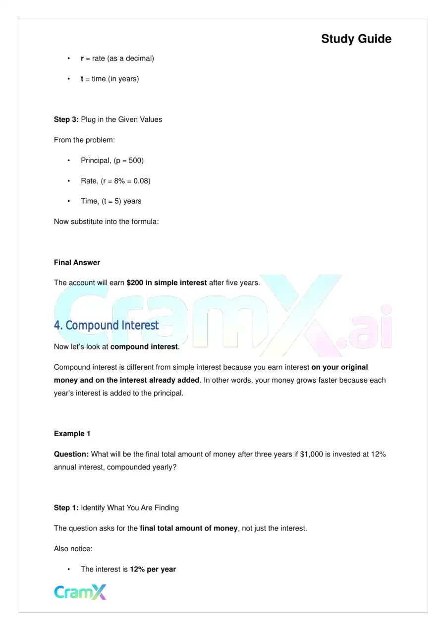 Algebra I – Word Problems, page 6
